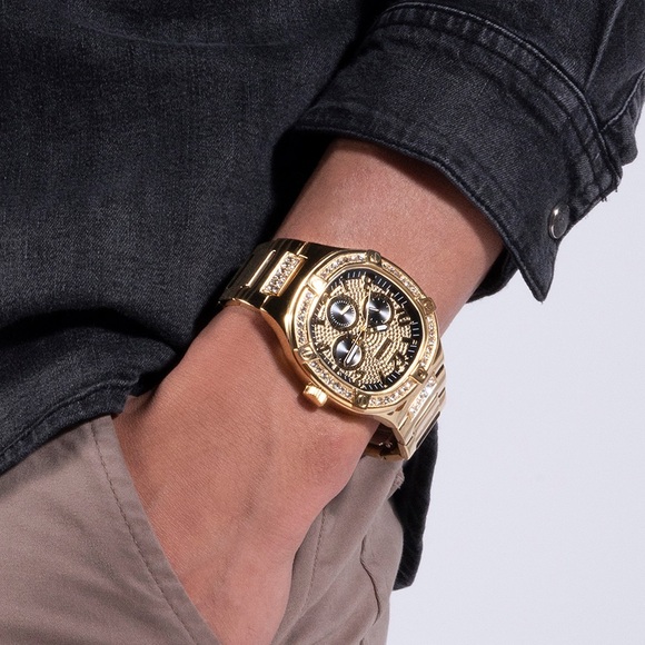 GUESS Mens Gold Tone Multi-function Watch - Picture 5 of 5